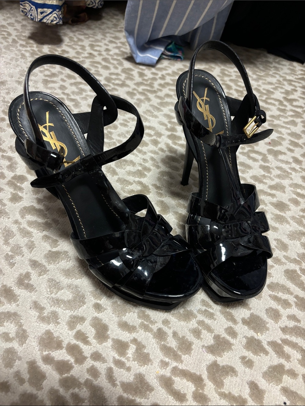 YSL tribune platform sandals